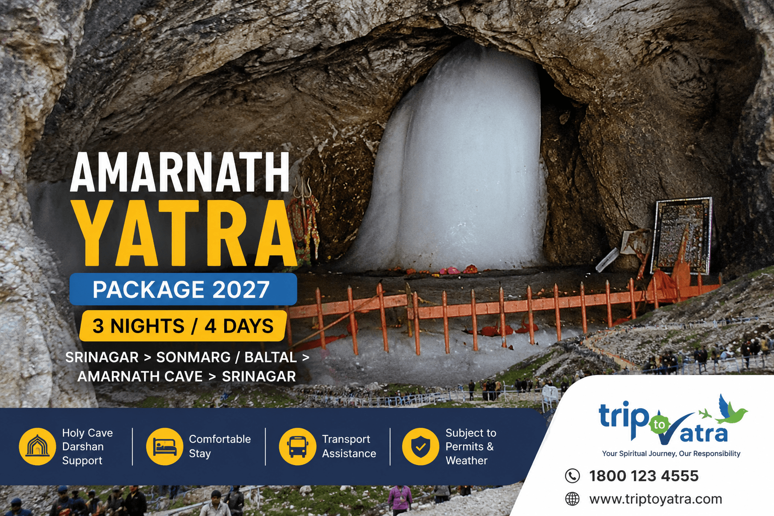 Amarnath Yatra Package 2027 – 3 Nights / 4 Days